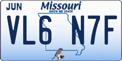 MO license plate VL6N7F
