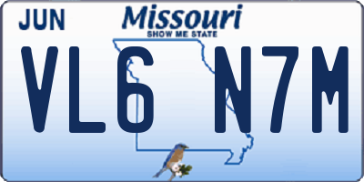 MO license plate VL6N7M