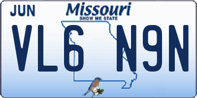 MO license plate VL6N9N