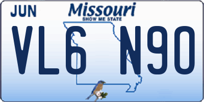 MO license plate VL6N9O