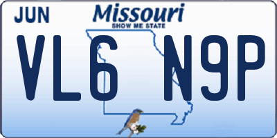 MO license plate VL6N9P