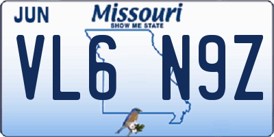 MO license plate VL6N9Z