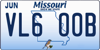 MO license plate VL6O0B