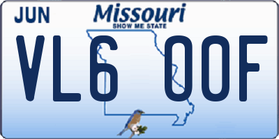 MO license plate VL6O0F
