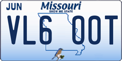 MO license plate VL6O0T
