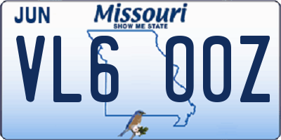 MO license plate VL6O0Z