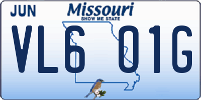 MO license plate VL6O1G