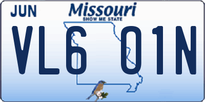 MO license plate VL6O1N