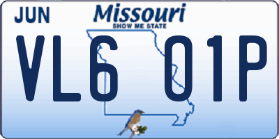 MO license plate VL6O1P