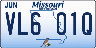 MO license plate VL6O1Q
