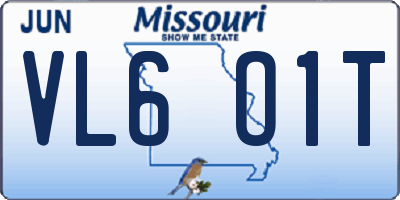 MO license plate VL6O1T