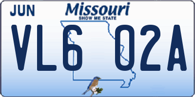 MO license plate VL6O2A