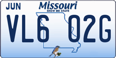 MO license plate VL6O2G