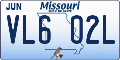 MO license plate VL6O2L