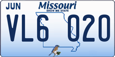 MO license plate VL6O2O