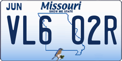 MO license plate VL6O2R