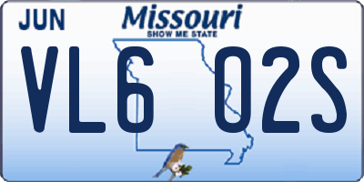 MO license plate VL6O2S
