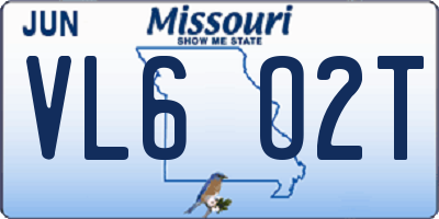 MO license plate VL6O2T