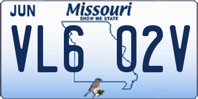 MO license plate VL6O2V