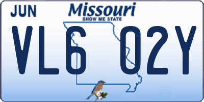 MO license plate VL6O2Y