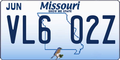 MO license plate VL6O2Z