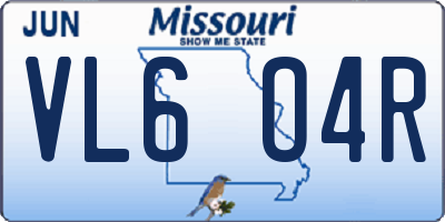 MO license plate VL6O4R