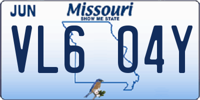 MO license plate VL6O4Y