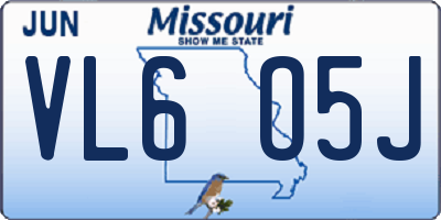 MO license plate VL6O5J