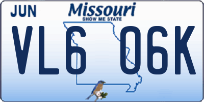 MO license plate VL6O6K