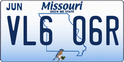MO license plate VL6O6R