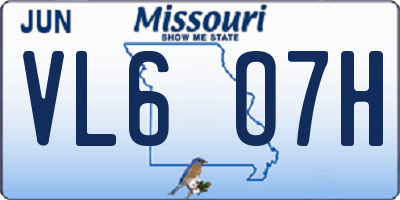 MO license plate VL6O7H