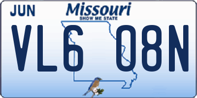 MO license plate VL6O8N