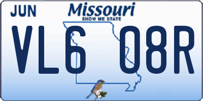 MO license plate VL6O8R