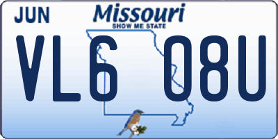 MO license plate VL6O8U