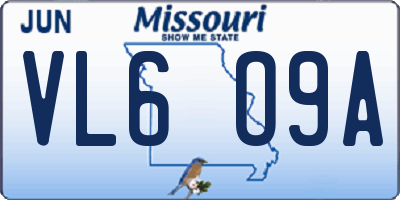 MO license plate VL6O9A