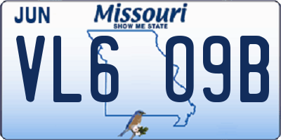 MO license plate VL6O9B