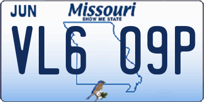 MO license plate VL6O9P