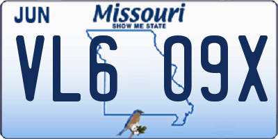 MO license plate VL6O9X