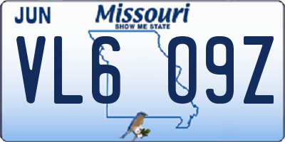 MO license plate VL6O9Z