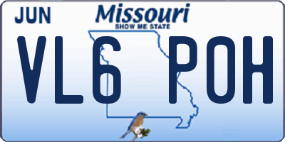 MO license plate VL6P0H
