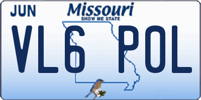 MO license plate VL6P0L