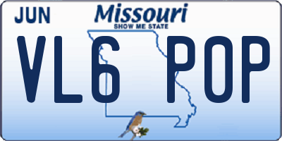 MO license plate VL6P0P