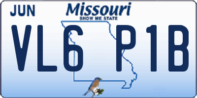 MO license plate VL6P1B