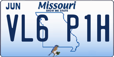 MO license plate VL6P1H