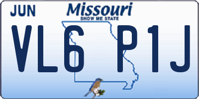 MO license plate VL6P1J