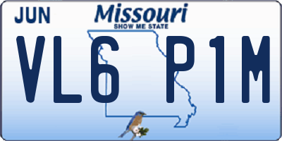 MO license plate VL6P1M