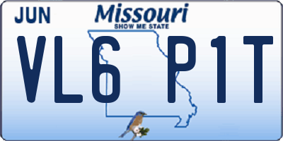 MO license plate VL6P1T