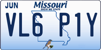 MO license plate VL6P1Y