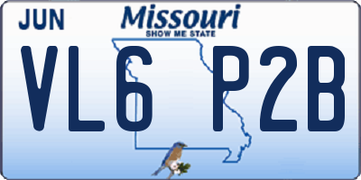 MO license plate VL6P2B
