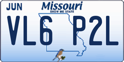 MO license plate VL6P2L